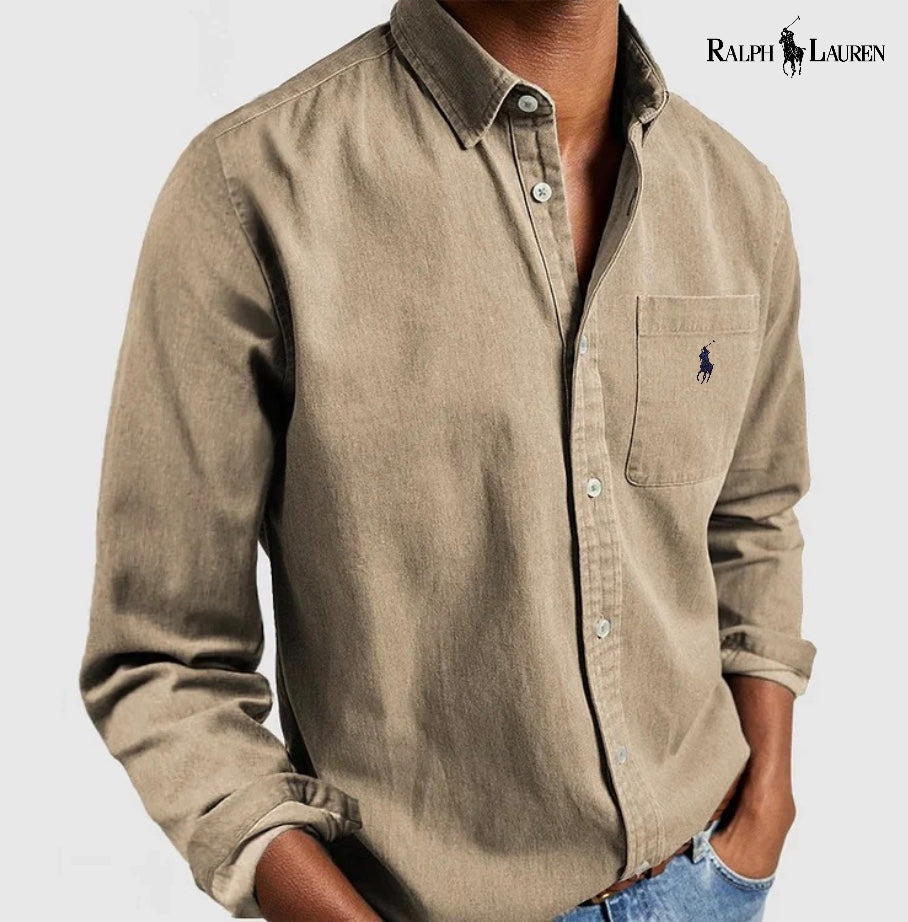 Men's linen oxford shirt