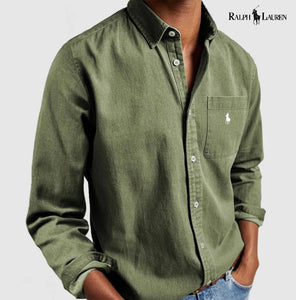 Men's linen oxford shirt