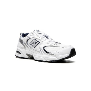 New Balance 530 White, Silver & Navy blue