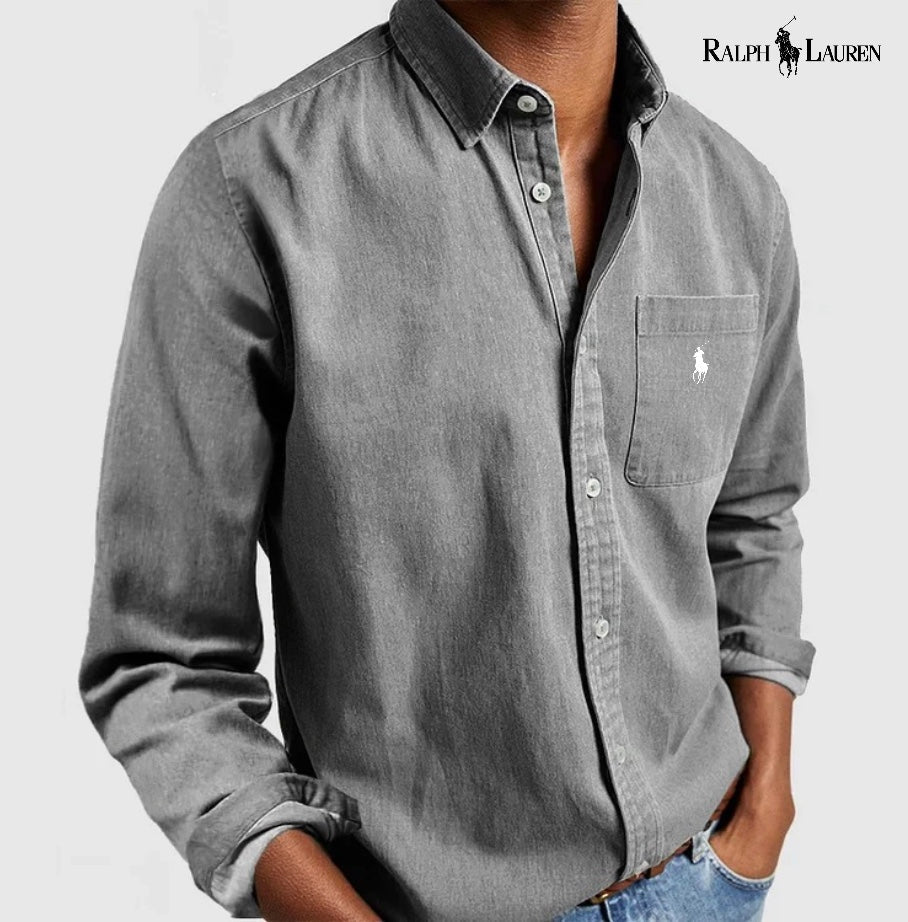 Men's linen oxford shirt