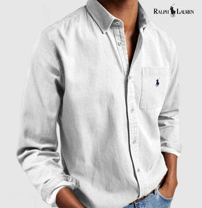 Men's linen oxford shirt